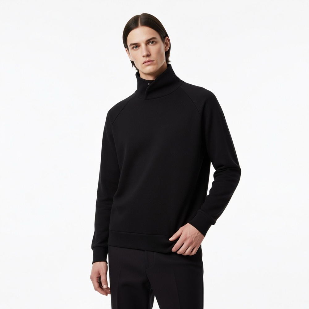 BOSS HUGO BOSS BLACK SWEATER MOCK NECK PULLOVER XXL MEN'S